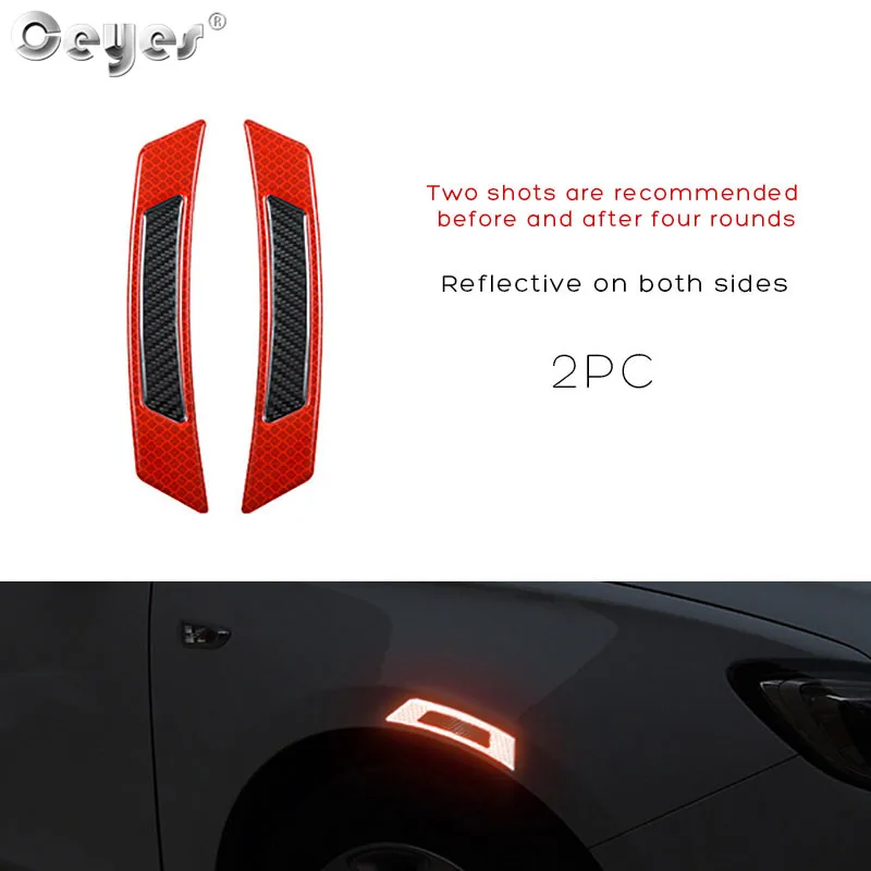 Style 2 Red 2pcs Ceyes автомобильные аксессуары Стайлинг дверная ручка Чаша Светоотражающая наклейка пленка Авто устойчивые к царапинам Крышка для Volkswagen Golf Passa - Цвет: Style 2 Red 2pcs