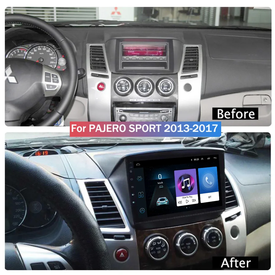 Для Pajero sport 2013- автомобильный Радио Мультимедиа Видео плеер навигация gps Android 8,1 аксессуары SWC BT wifi седан без dvd