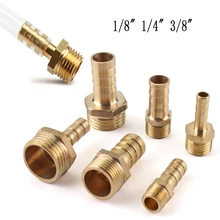 Encaixe de tubulação de bronze 4mm 6mm 8mm 10mm 12mm mangueira farpa cauda 1/8 "1/4" 3/8 "bsp conector macho comum coppers adaptador acoplador