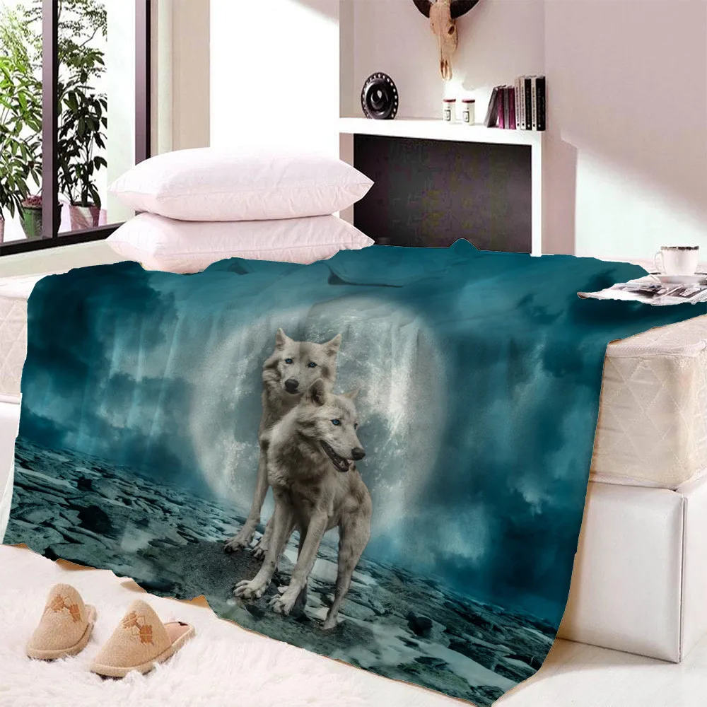 Wolf Galaxy Animal Fleece Blanket 3D Full Printed Wearable Blanket