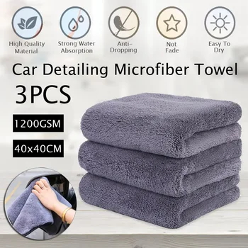 

3pcs Car Wash Car Detailing Microfiber Towel Car Cleaning Drying Cloth Thick Car Washing Rag for Cars Kitchen Car Care Cloth