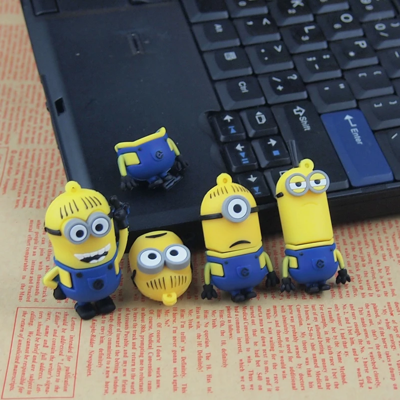4 стиля маленький желтый человек Usb флэш накопитель Модный usb 32 Гб 64 ГБ USB 2 0 Флешка