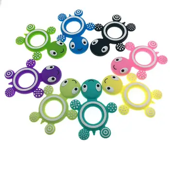 

Baby Silicone Teethers BPA Free Teething Toy Animal Turtle Baby Teether Silicone Baby Ring DIY Baby Care