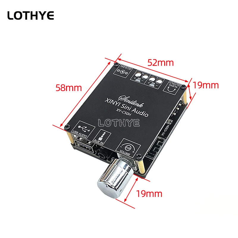 Amplificateur de puissance numérique sans fil Bluetooth 5.0, carte stéréo, audio TPA3116, 50W x 2, 3.5mm, USB, C50H