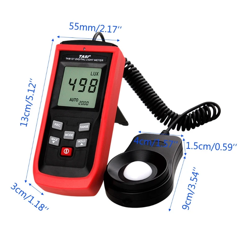 TA8131 Digital Light Meter 100000Lux Lux/FC LCD Luxmeter Luminometer Photometer