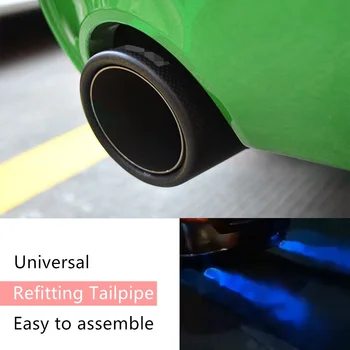 

Jet Effect！ Car refitting, carbon fiber luminous tail pipe with high temperature led lamp, refitting automobile exhaust pipe