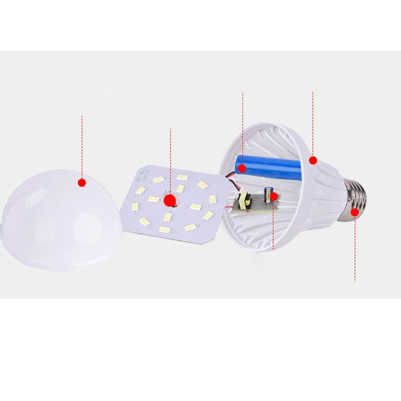 LED Emergency Energy Saving Bulb 5370 Smart Chip Bulbs Recharging Lamp Home & Living Eye-protecting Ligh Outdoor Waterproof Bulb