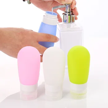 

38ml 60ml 80ml Empty Silicone Refillable Bottle Portable Travel Packing Bottle Press Bottle for Lotion Shampoo Bath