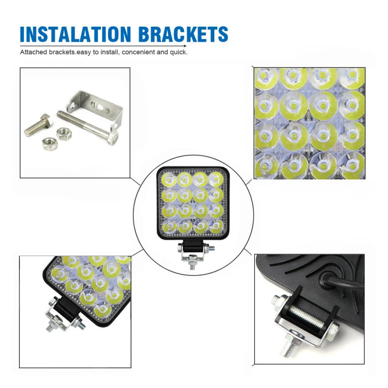 Рабочий светильник лампочка 12v Led универсальный автомобиль мотоцикл Лодка тракторный прицеп грузовик Вождение туман внедорожный светодиодный балки точечный светильник
