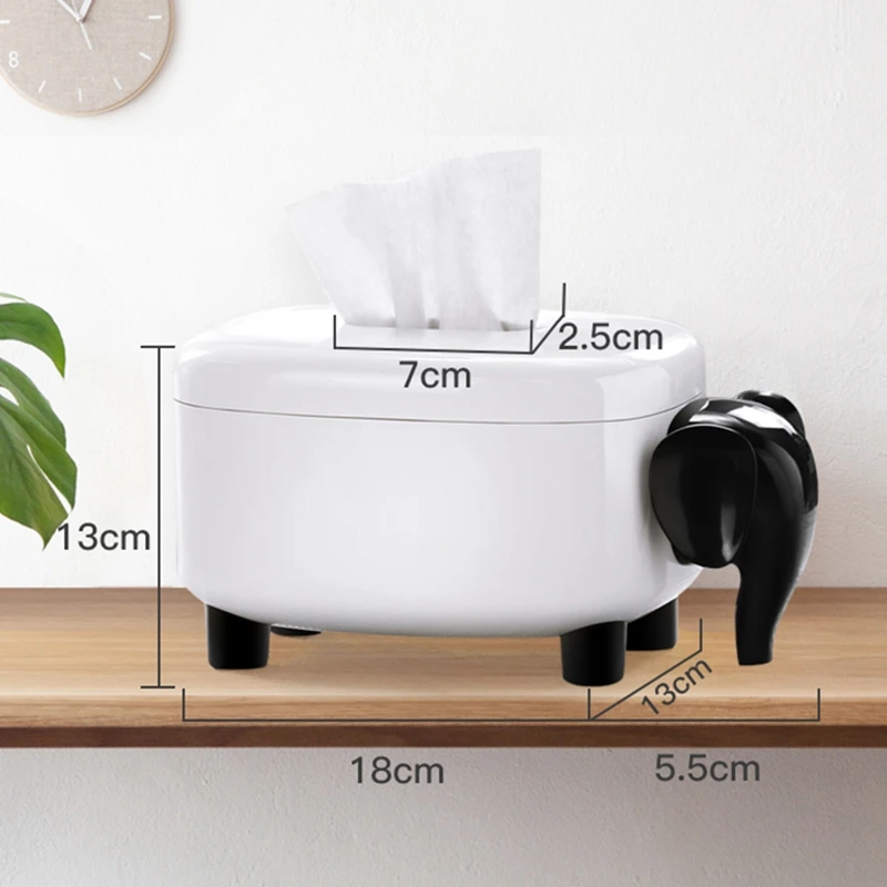 

Elephant Cartoon Cute Tissue Box Holder Plastic Houseware Car Napkin Paper Case Storage Cover Office Desktop Decor Supplies