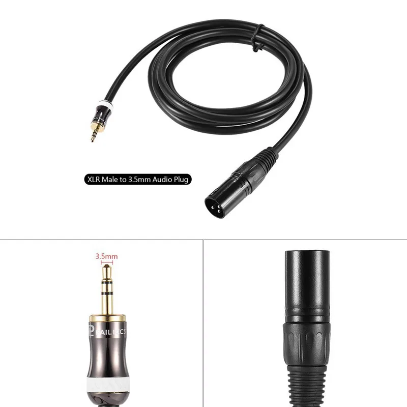 ABHU-2m XLR 6,6 Футов Jack 3,5 мм кабель для Jack аудио кабель для микшера PC динамик