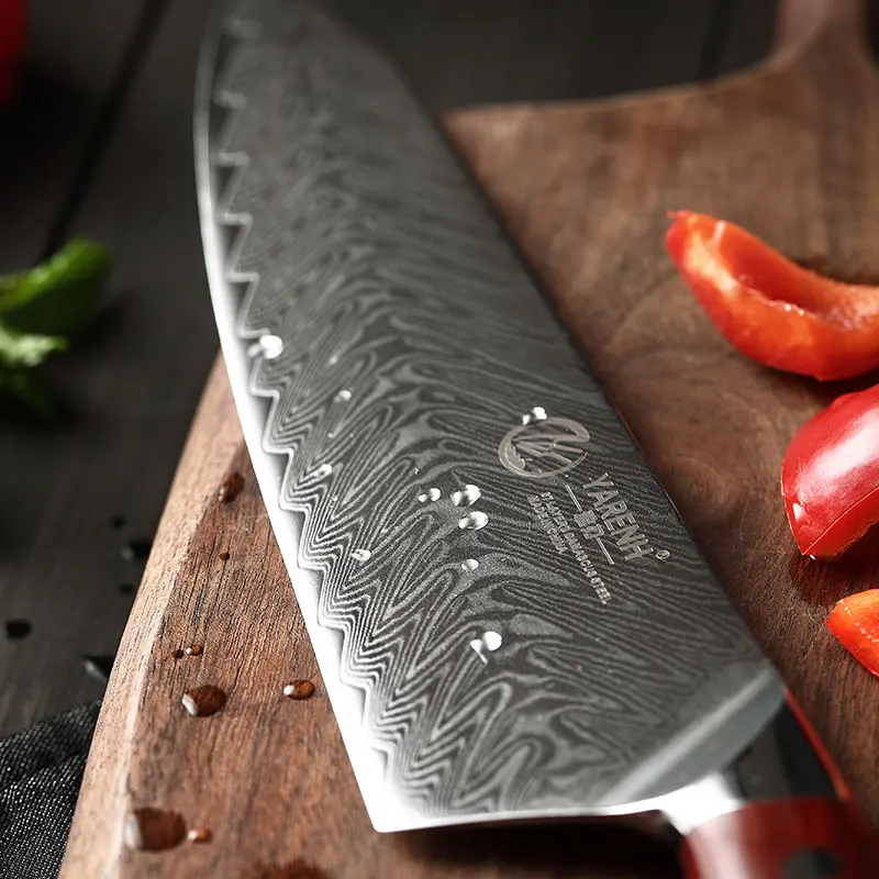  YARENH 8 Inch Kitchen Knives 67 Layers Damascus Chef Knife Profession For Meat Vegetable Cooking Ja - 4000073264267