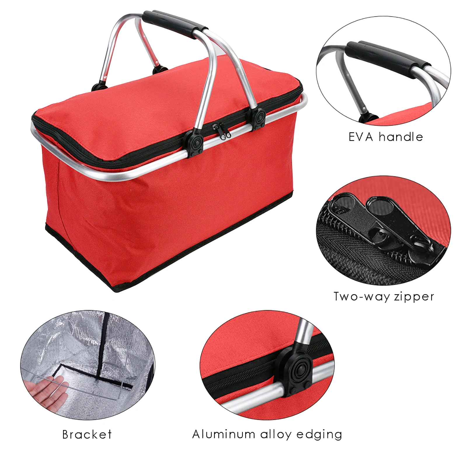 30L foldable camping basket Insulated Shopping Cooler Home Storage