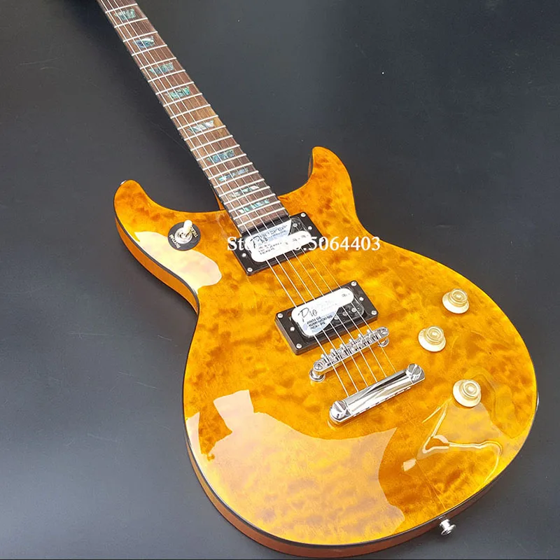 

High-quality 6-string electric guitar, flocculent large flower maple veneer, rose wood fingerboard abalone flowerpot inlay, free