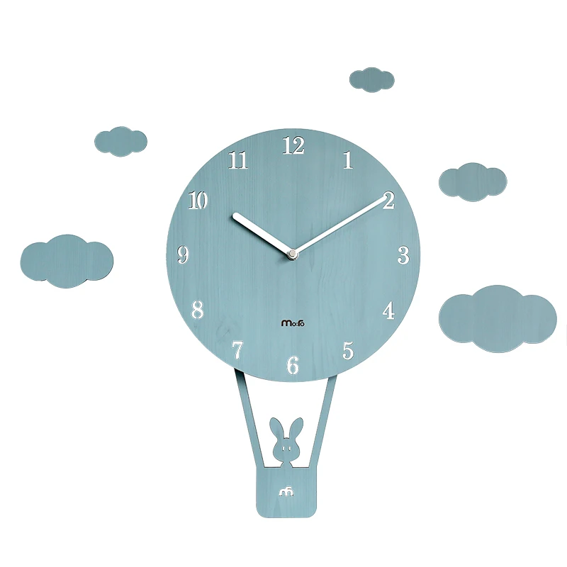 Художественные простые современные настенные часы Мультяшные бесшумные