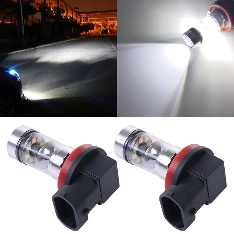 12V H8 H11 20 LED 100W Car Projector Fog Driving Light Bulb White Headlight For Ford MONDEO MK3 MK4 C-MAX S-MAX FOCUS 01+ FUSION