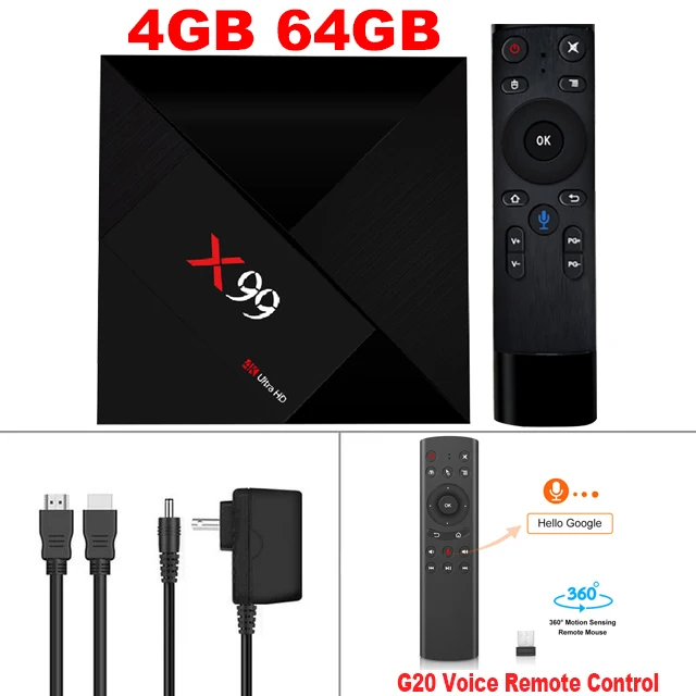 Android 7,1 ТВ приставка X99 4 Гб 64 Гб Rockchip RK3399 поддержка тип-c USB 3,0 потоковая двойная Wifi 4K телеприставка с Google Play Store - Цвет: 4G64G-G20 Voice RC