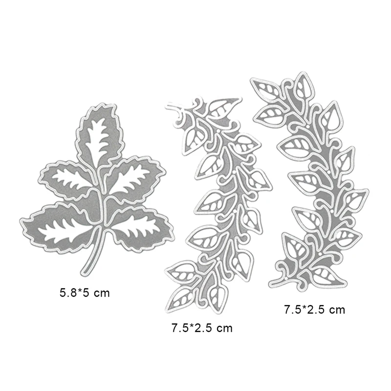 3pcs leaf-3 Листовые металлические трафареты для пресс-формы для DIY штампы для скрапбукинга бумажные карты Обложка Декор штампы фото альбом тиснение папка ремесло - Цвет: 3pcs leaf-3
