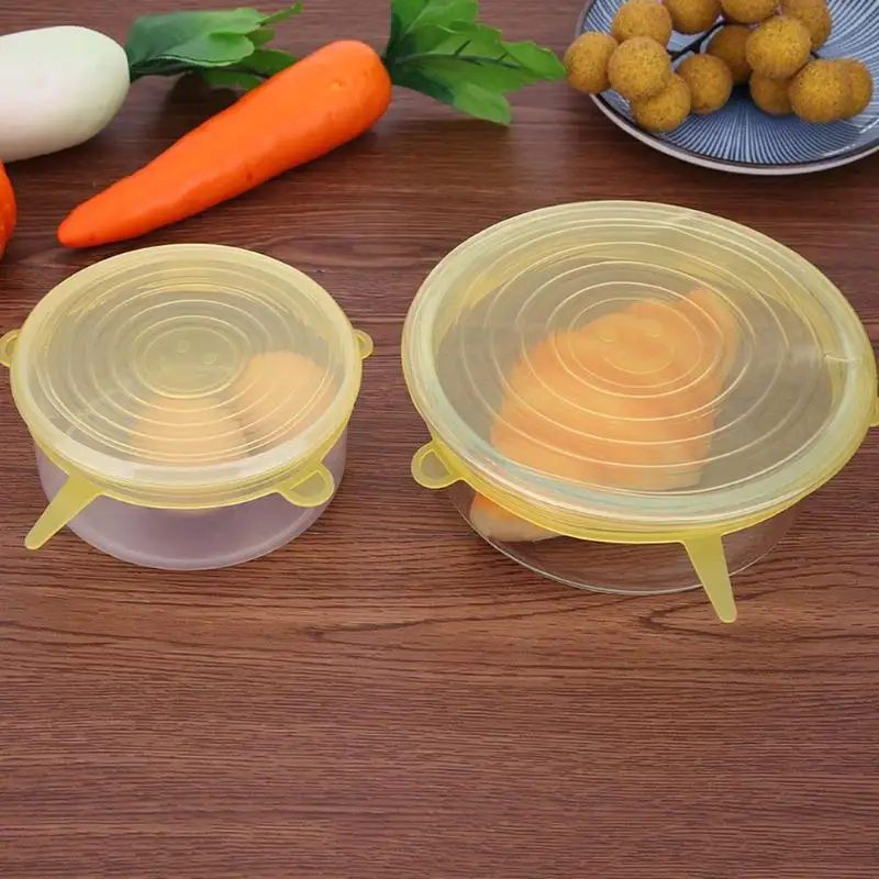 12pcs Silicone Fresh-keeping Lids Universal Pot Pan Covers Food Stretch Lid Wrap Bowl Kitchen Storage Accessories