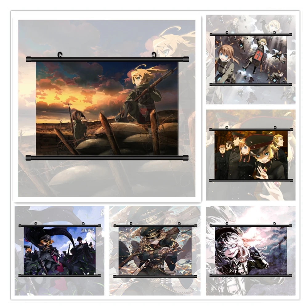 Youjo Senki Сага Тани зло Таня дегуреча Аниме Манга HD Печать настенный постер свиток |
