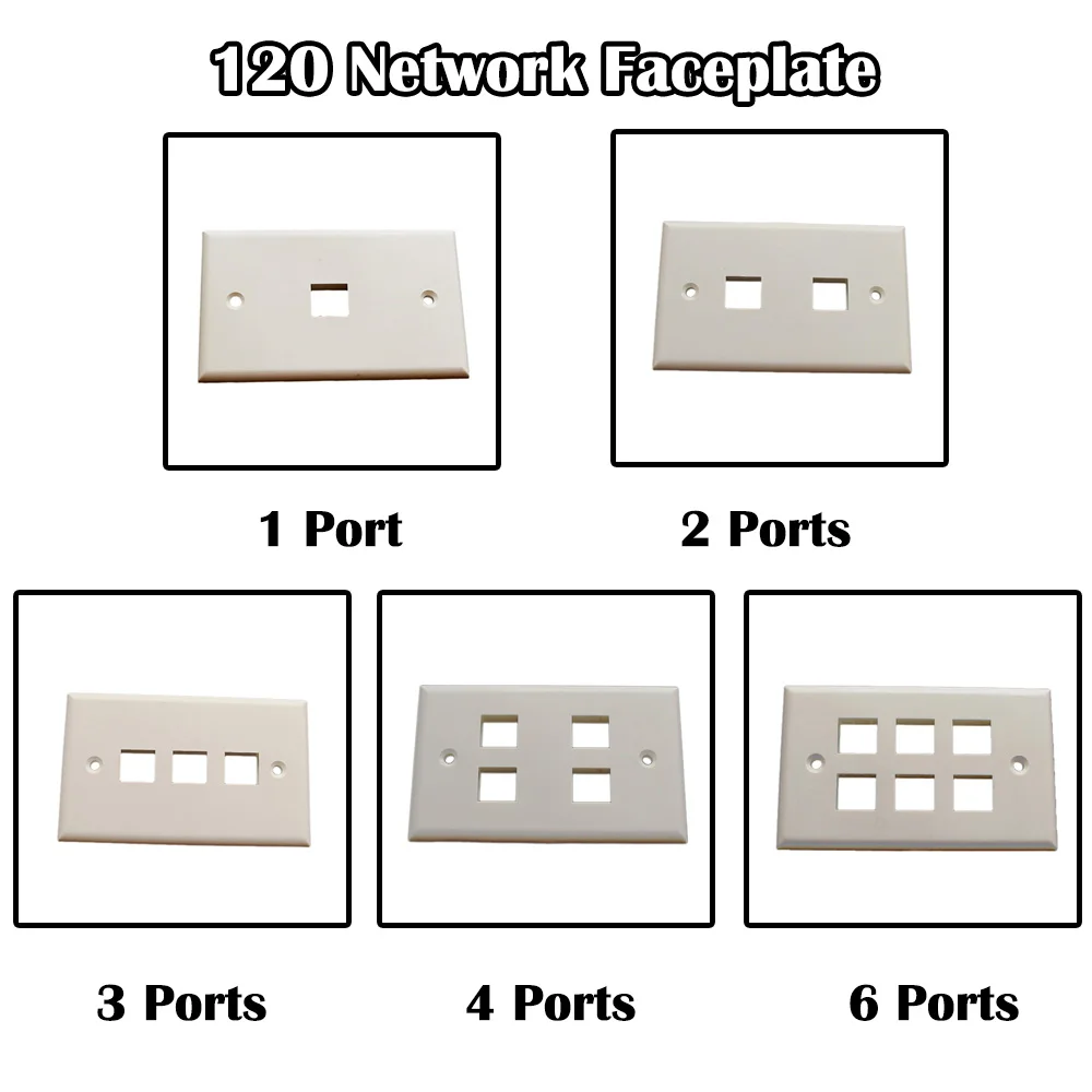 1/2 Pieces 1/2/3/4/6 Ports Network Faceplate 120 Type American Type