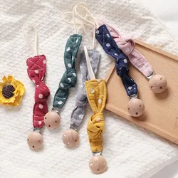 Chaîne de sucette en bois de hêtre pour bébé, 1 pièce, Clip de sucette, jouets pour bébé, porte mamelon en coton, cadeau pour nouveau né, accessoires d'alimentation 