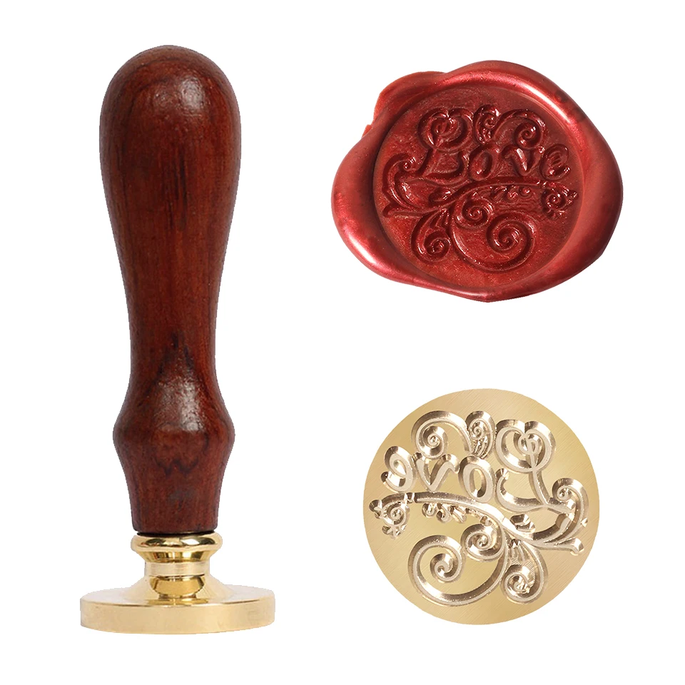 Tree Pattern Wax Seal Stamps Retro Happy Birthday Antique Wooden Sealing Scrapbooking Sollos stempel Craft Wedding Decorative