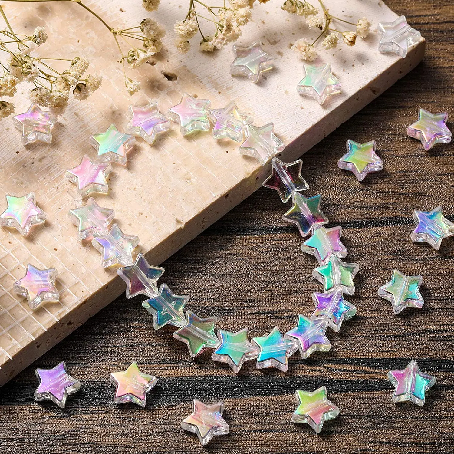 Spacer Beads   ROSE286 5Pcs 7,5mm Star Beads Star Spacer 