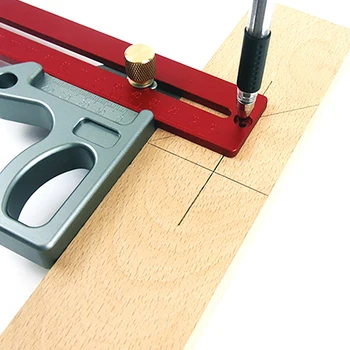 

400mm Woodworking Angle Ruler 45/90 Degree Ruler Scribe Gauge Measuring Tool Painted Line Positioning Ruler for Woodworking