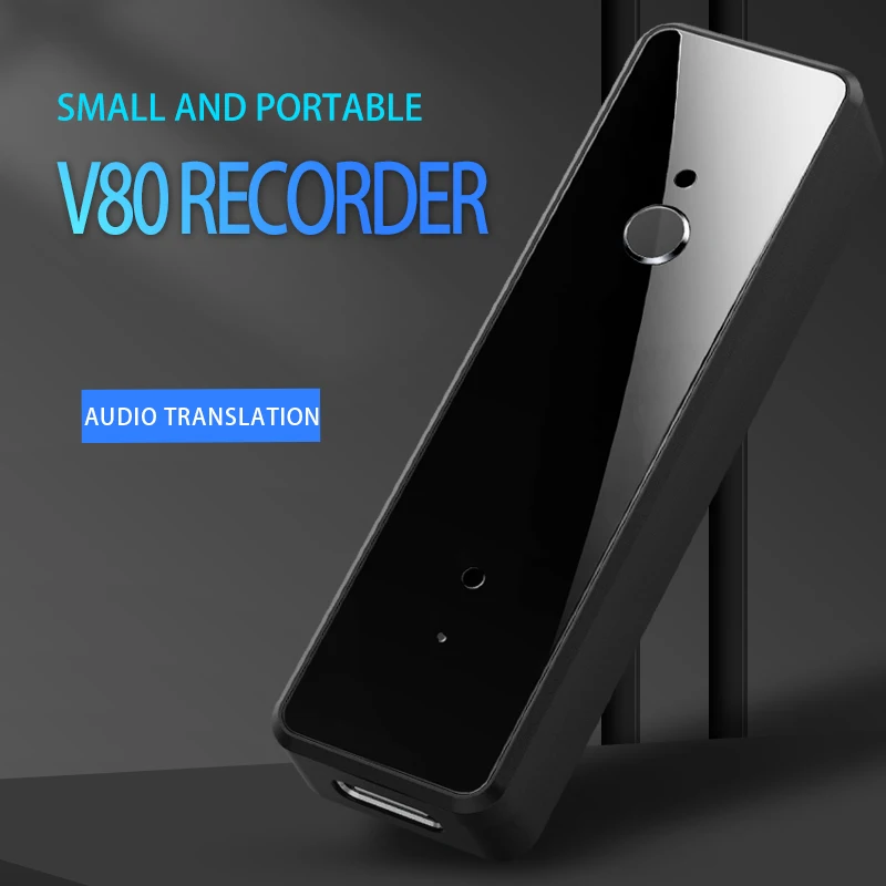 

Voice Recorder Pen V80 16G Portable HD Recording HIFI Audio Dual microphones intelligent noise reduction Audio to text