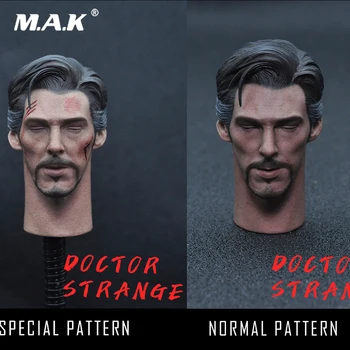 

Collectible 1/6 Male Head Sculpt Doctor Strange Head Carved Normal/Damaged Version with Hard Cap Model for 12'' Figure Body