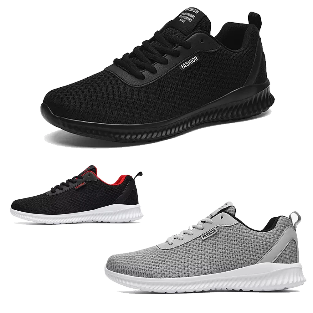 

Fashion Men Mesh Shoes Summer Comfortable Breathable Ultralight Sneakers Flats Lace-up Big Size 39-48