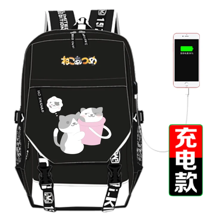 Style 20 Аниме Neko Atsume Кот USB Рюкзак Школьная Сумка для женщин и мужчин дорожные сумки косплей дети школьник школьный рюкзак подарок - Цвет: Style 20