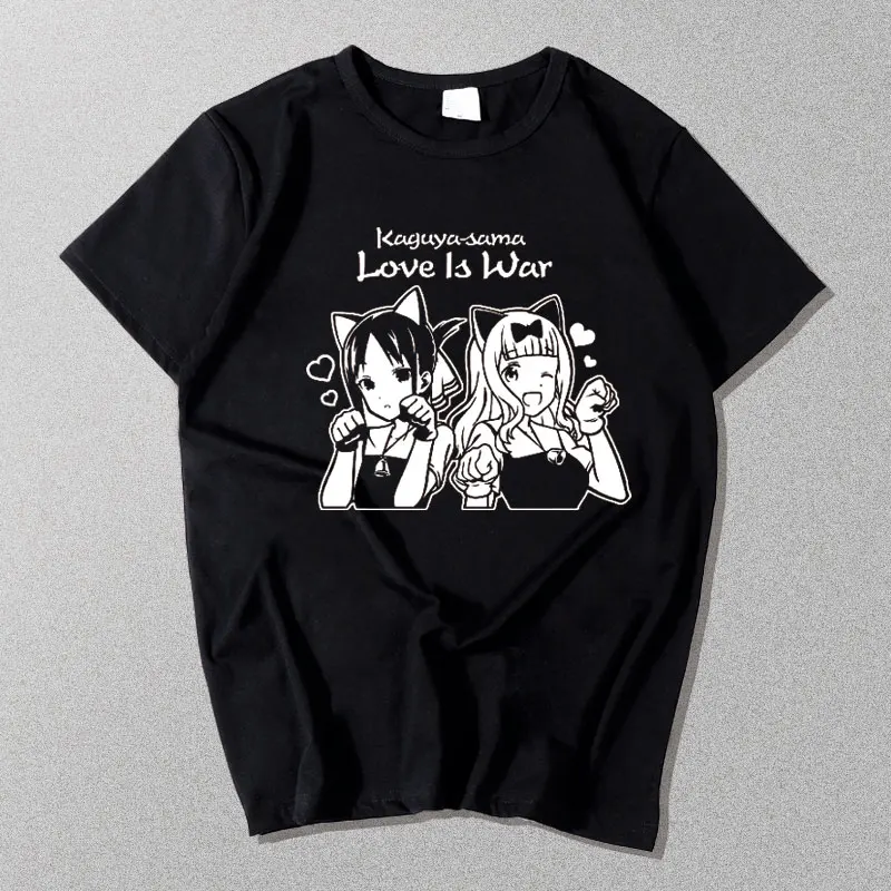 Anime Kaguya-sama: Love Is War Shinomiya Kaguya Fujiwara Chika Cosplay T-shirt Summer cotton Unisex men T Shirt Short Sleeve Tee