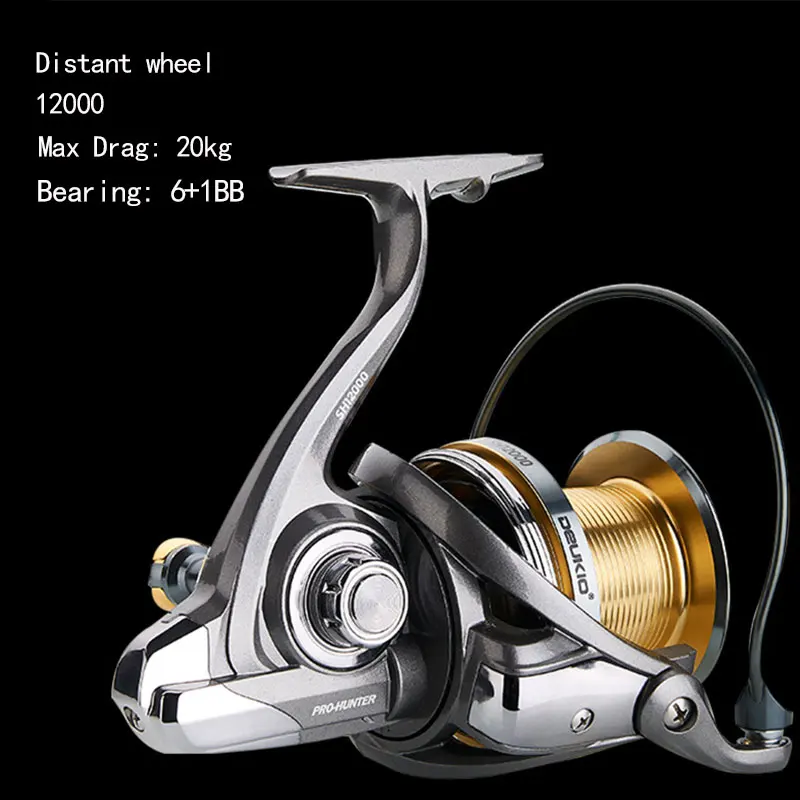 

Spinning Wheel Distant Wheel New Fishing Reel Lightweight Design Large Metal Wire Cup 12000 Max Drag 20kg Carp Fishing Daiwa