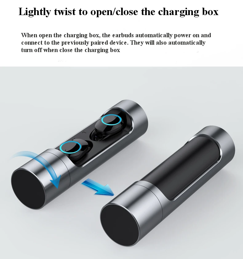 TWS bluetooth 5.0 Wireless Earphone IPX6 Waterproof bluetooth Earbuds In Ear Metal Earphone for Iphone for Huawei