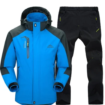 

Men Winter Jackets High-quality Warm Windproof Waterproof Jacket + Pants Set Outdoor Climbing skiing Winter Jacket for Men