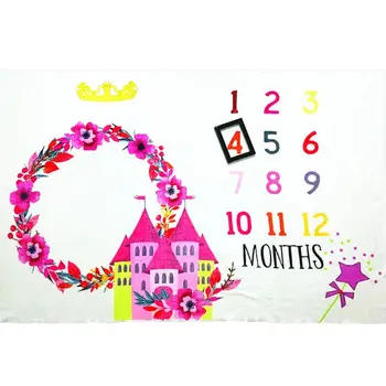 

Baby Kids Milestone Photography Blanket Child Castle Printing Pattern Newborn Creative Photo Background Cloth