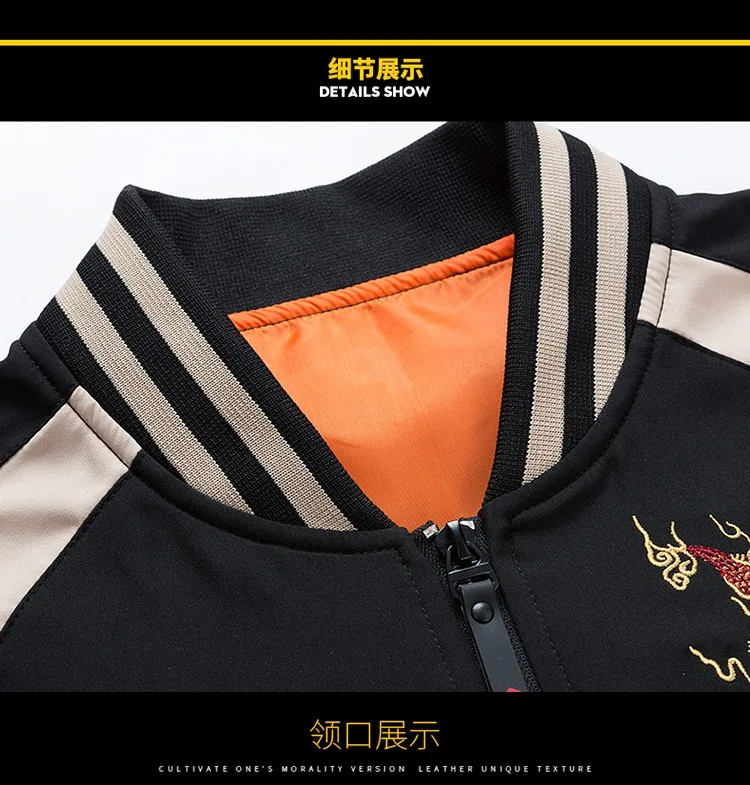 Zogaa китайский Стиль Мужская куртка, пальто с вышивкой «дракон» уличная Мужская куртка, пальто в стиле «хип-хоп» мужские куртки-бомберы осенняя куртка