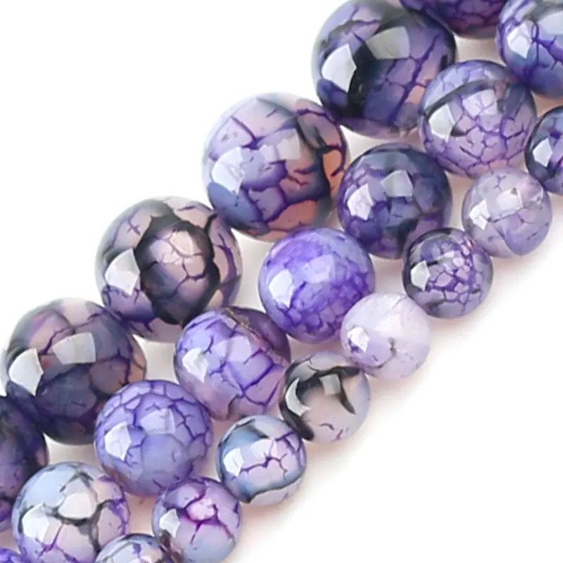 

Natural Stone Beads Dream Purple Dragon Veins Agates Beads For Jewelry Making DIY Bracelet Necklace 15'' 6/8/10mm