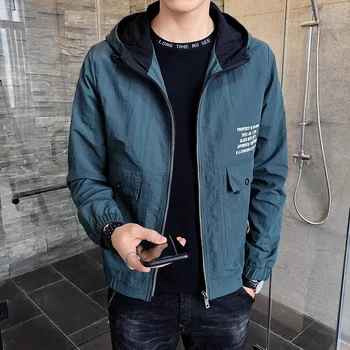 

Safari Style Hooded Men's Jackets Coat Fashion Printing Men Jackets Windproof M-4XL Men's Jackets Coat