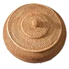 LBER Rattan Boxes with Lid Hand-Woven Multi-Purpose Wicker Tray with Durable Rattan Fiber Round 11 Inch Diameter 2