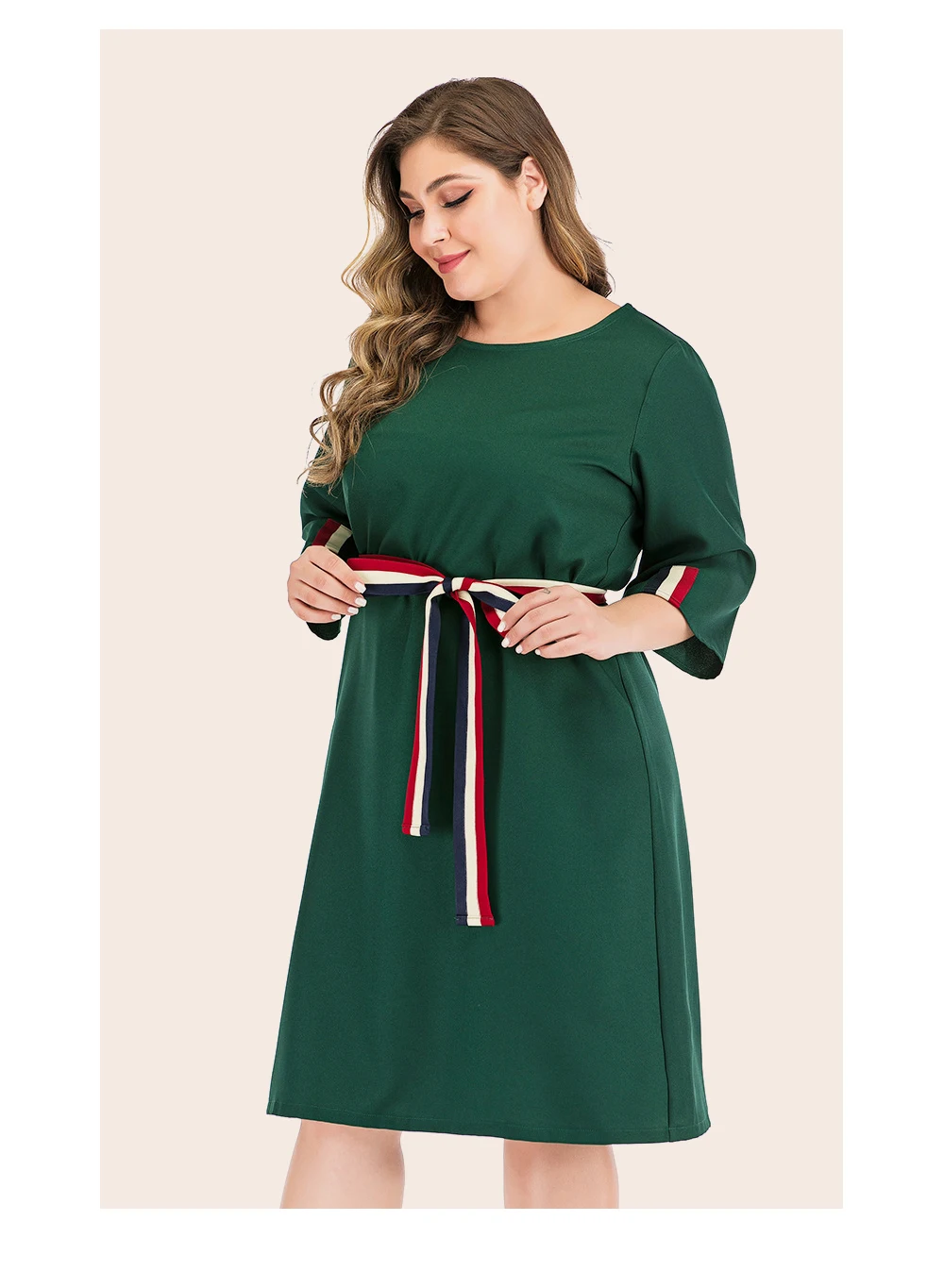 Amtivaya размера плюс Alarge женские платья лето для беременных Зеленое Шифоновое Платье Миди винтажная одежда с длинным рукавом для вечеринок