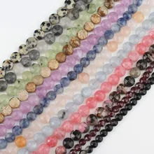 Граненые натуральный тёмно-красный агат, халцедон Аквамарин плоский круглый камень бусины для самостоятельного изготовления ювелирных изделий браслет Цепочки и ожерелья 7,5 ''6x5 мм