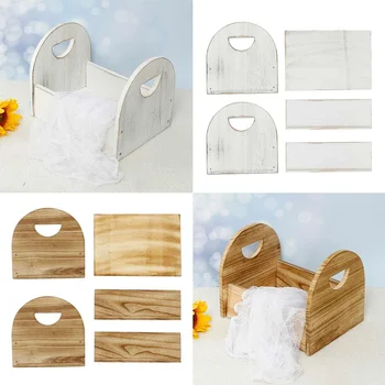 

Newborn Props for Photography Wood Bed Newborn Posing Baby Photography Props Photo Studio Crib Props for Photo Shoot Posing