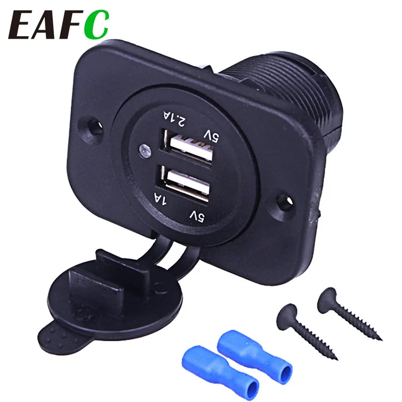 5V 3.1A 12V Dual USB Автомобильное зарядное устройство с панелью водонепроницаемый