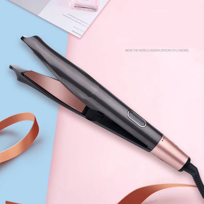 Выпрямитель для волос 2 в 1 плойка с керамической пластиной|iron brush|straightener iron brushsteam