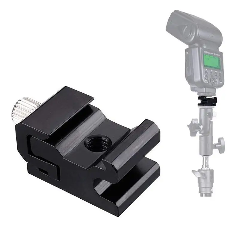 Черный Холодный башмак Flash Stand адаптер Speedlight держатель горячий башмак с 1/4-дюймовым-20 штативным винтом(10 упаковок