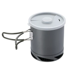 Compact Heat Exchanger Pot with Foldable Design and Mesh Bag (White Lid)