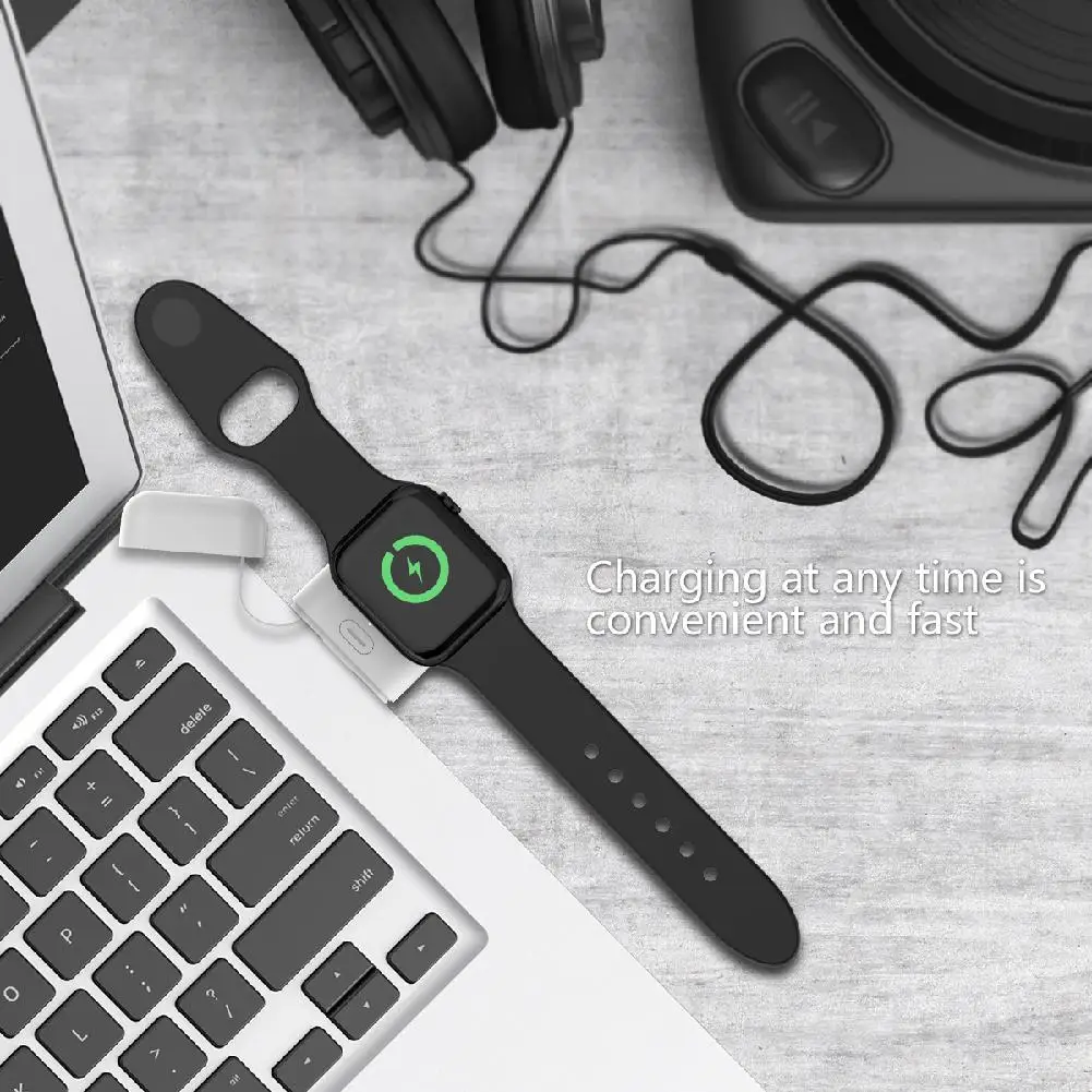 Для iWatch 1 2 3 4 Беспроводное зарядное устройство портативное 1000 мАч Micro USB 5V 1A мини аккумулятор банк питания для Apple Watch зарядное устройство База